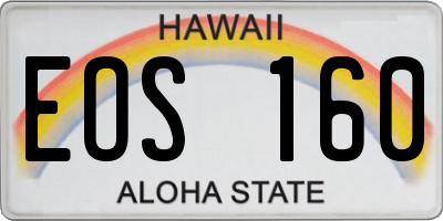 HI license plate EOS160