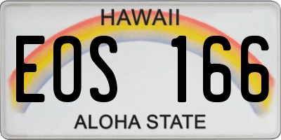 HI license plate EOS166