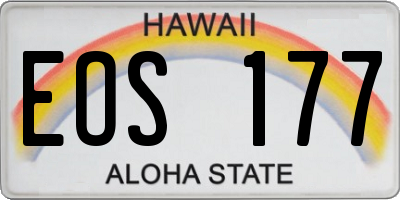 HI license plate EOS177