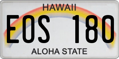HI license plate EOS180