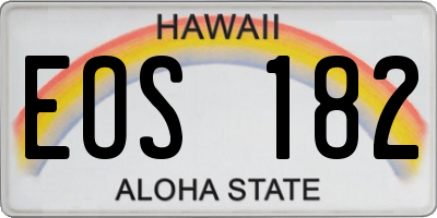 HI license plate EOS182