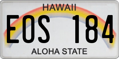 HI license plate EOS184