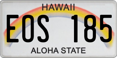 HI license plate EOS185