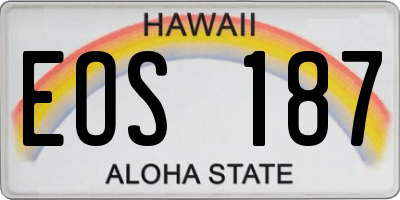 HI license plate EOS187
