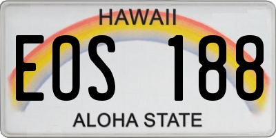 HI license plate EOS188