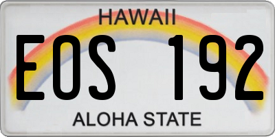 HI license plate EOS192