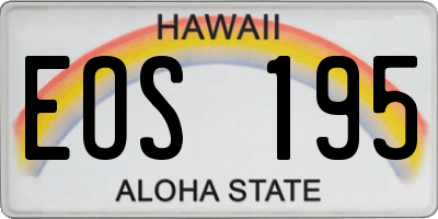 HI license plate EOS195