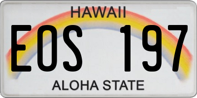 HI license plate EOS197
