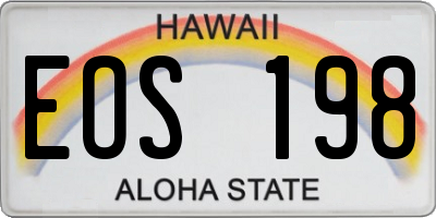 HI license plate EOS198