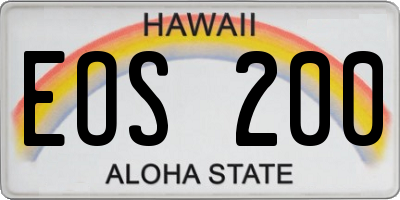 HI license plate EOS200