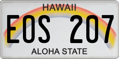 HI license plate EOS207