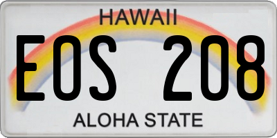 HI license plate EOS208