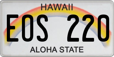 HI license plate EOS220