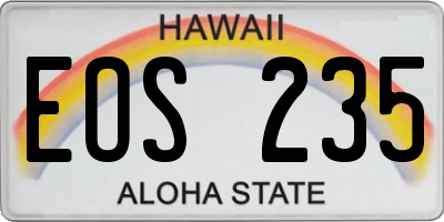 HI license plate EOS235