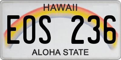 HI license plate EOS236