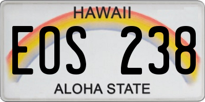 HI license plate EOS238