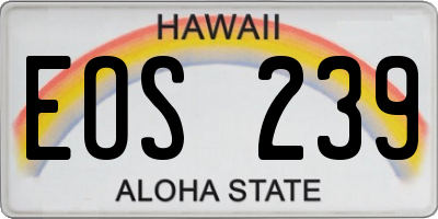 HI license plate EOS239