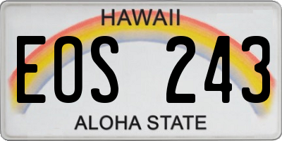 HI license plate EOS243