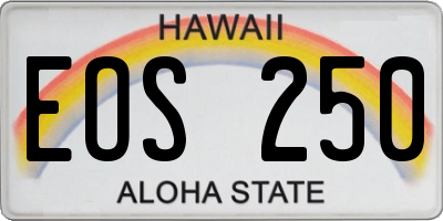 HI license plate EOS250