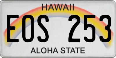 HI license plate EOS253