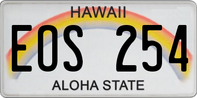 HI license plate EOS254