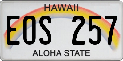 HI license plate EOS257