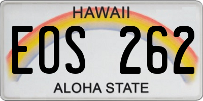 HI license plate EOS262