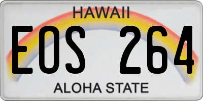 HI license plate EOS264