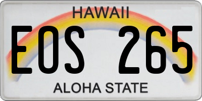 HI license plate EOS265