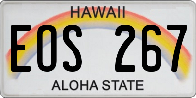 HI license plate EOS267