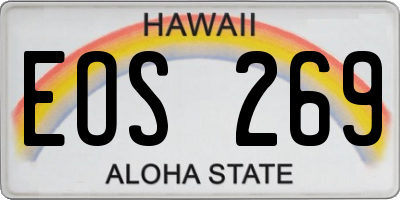 HI license plate EOS269