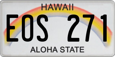 HI license plate EOS271