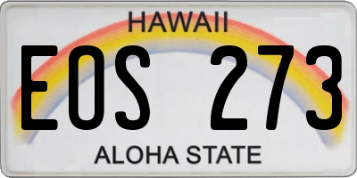 HI license plate EOS273
