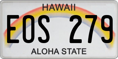 HI license plate EOS279