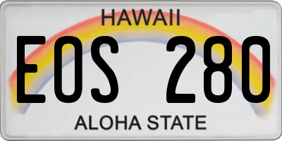 HI license plate EOS280