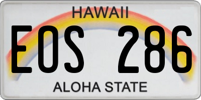 HI license plate EOS286