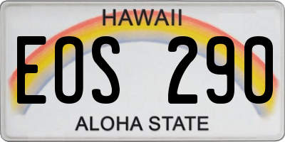 HI license plate EOS290