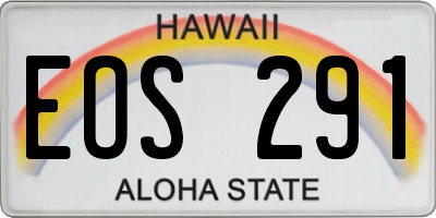 HI license plate EOS291
