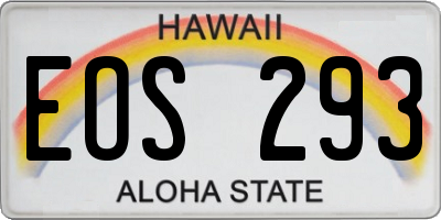 HI license plate EOS293