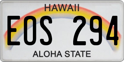 HI license plate EOS294