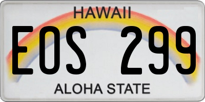 HI license plate EOS299