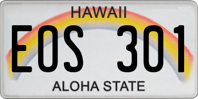 HI license plate EOS301