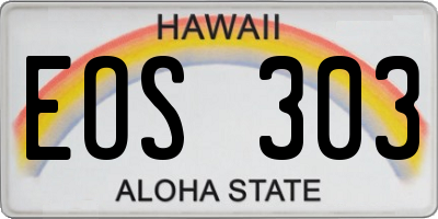 HI license plate EOS303