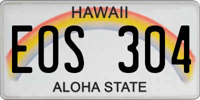 HI license plate EOS304