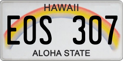 HI license plate EOS307
