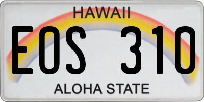 HI license plate EOS310