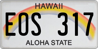HI license plate EOS317