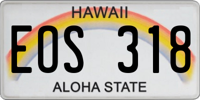 HI license plate EOS318