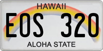 HI license plate EOS320