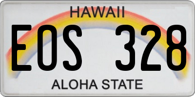 HI license plate EOS328